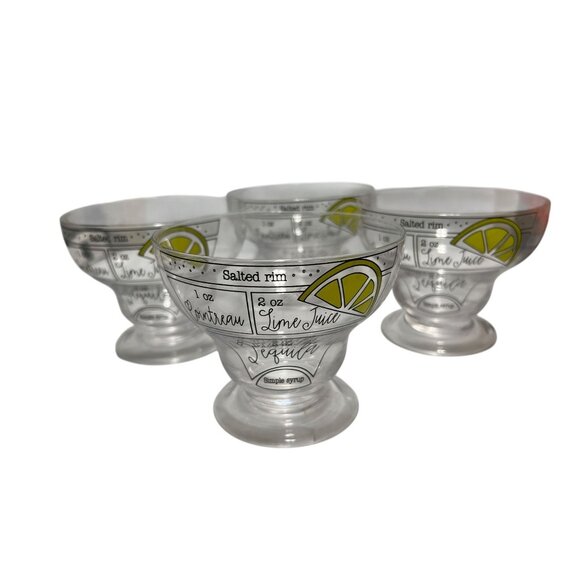Latitudes & Attitudes Margarita Glasses Set of 4 Custom Recipe Design 19oz - Picture 3 of 8